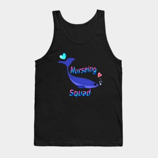 Nurseing Squad Cartoon Fish Dolphins with Love Funny Graphic Design T-Shirt Tank Top